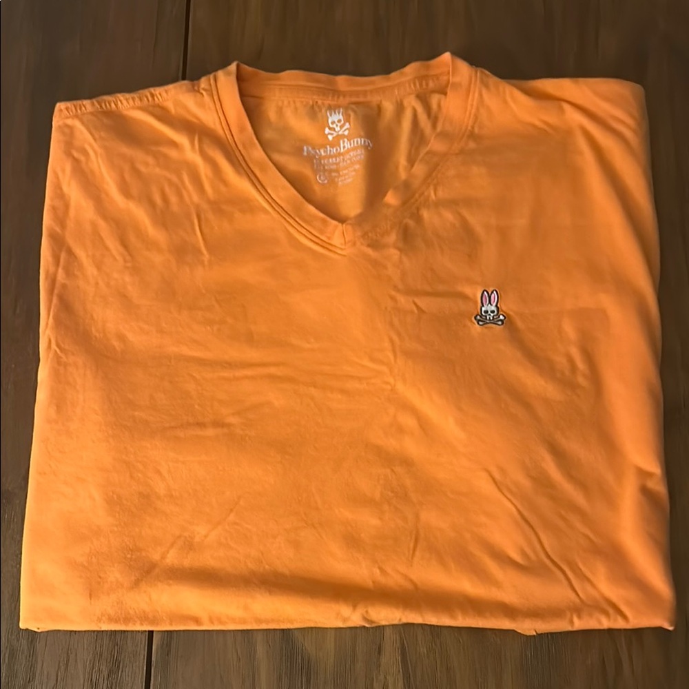 Psycho Bunny Bright Orange V-Neck Tee